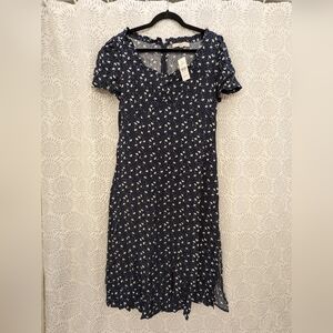 Loft dress navy blue sweetheart